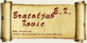 Bratoljub Ković vizit kartica